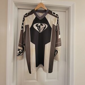 Thor Men's Motocross Racing Motorcycle Jersey gray black white size small